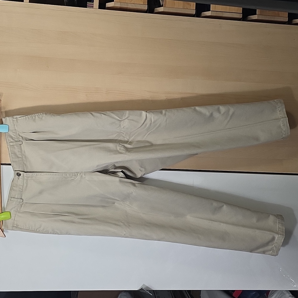 LL Bean Womens 16R Beige Khaki Pants, Preloved Early 2000s, Inseam 28.5"‎